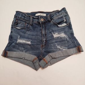 KanCan Distressed High Waist Denim Jean Shorts 26